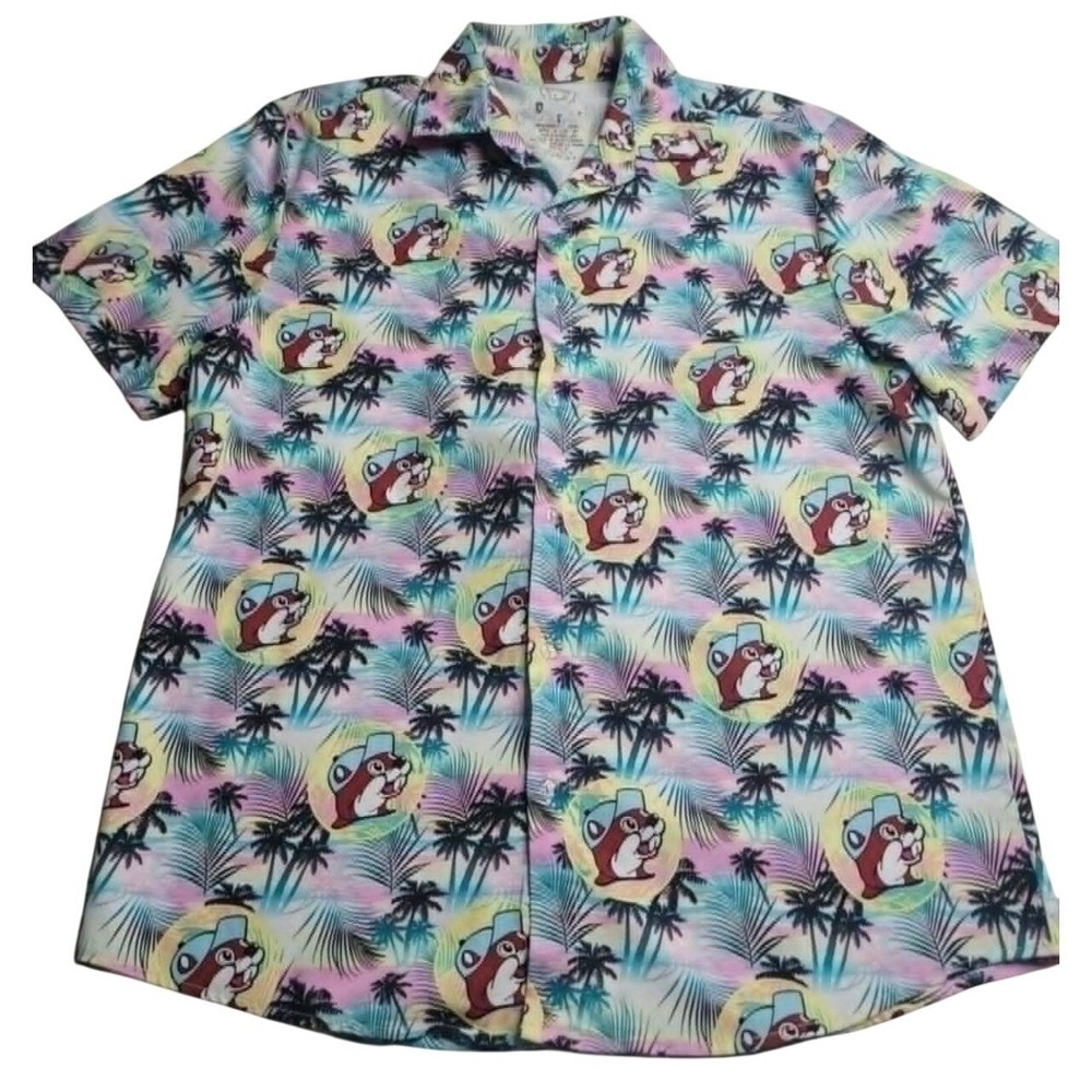 Bucee's Short Sleeve Button Down Hawaiian‎ Shirt Men's Small Summer Beach
